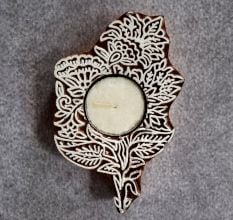 Beautiful Handcrafted Wooden Floral T Light Decor